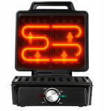 Vaflių keptuvė 2000W XXL, 2 dideli vafliai, Temperatūros reguliavimas, Nelipanti danga, Galinga