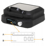 Vaflių keptuvė 2200W, 2 XXL vafliai, su laikmačiu, gilios plokštės, reguliuojama, nelipni danga