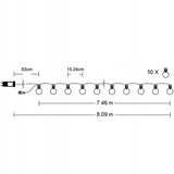 Lauko Girlianda Lauko Grandinėlė Dekoratyvinė 50x LED LEMPUTĖ 8m