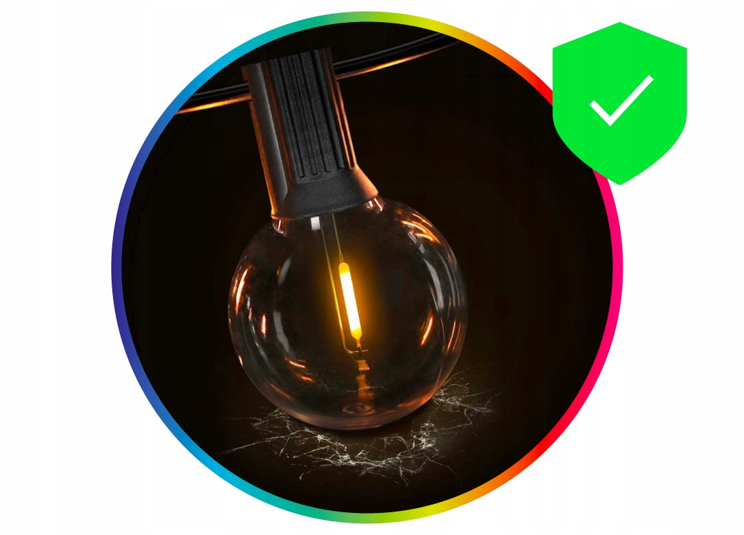 LED girlianda 30m 100+4 lemputės sodo terasos LED grandinėlė IP44