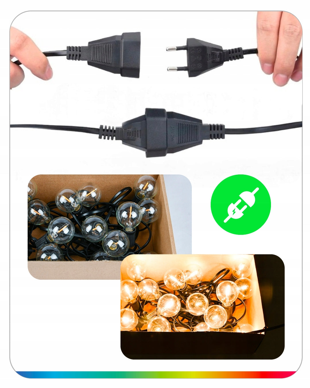 LED girlianda 30m 100+4 lemputės sodo terasos LED grandinėlė IP44