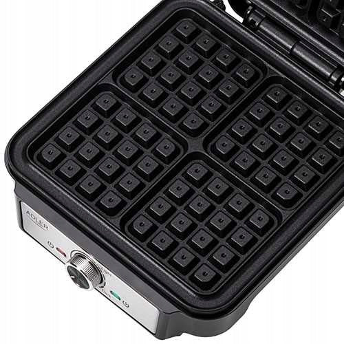 Vaflių keptuvė 4 vafliai Galinga 1800W Sklandus reguliavimas Adler AD 3083