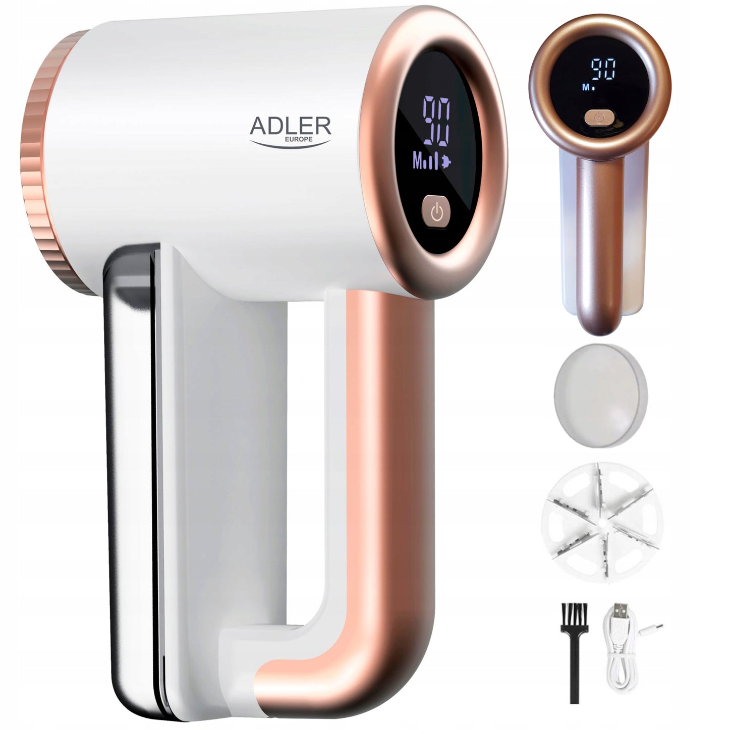 Akumuliatorinis audinių skustuvas drabužiams, LCD, greičio reguliavimas Adler AD 9617