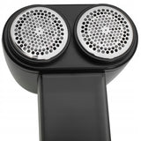 Audinių skustuvas megztiniams, LCD ekranas, 2 galvutės, JUODAS, akumuliatorinis