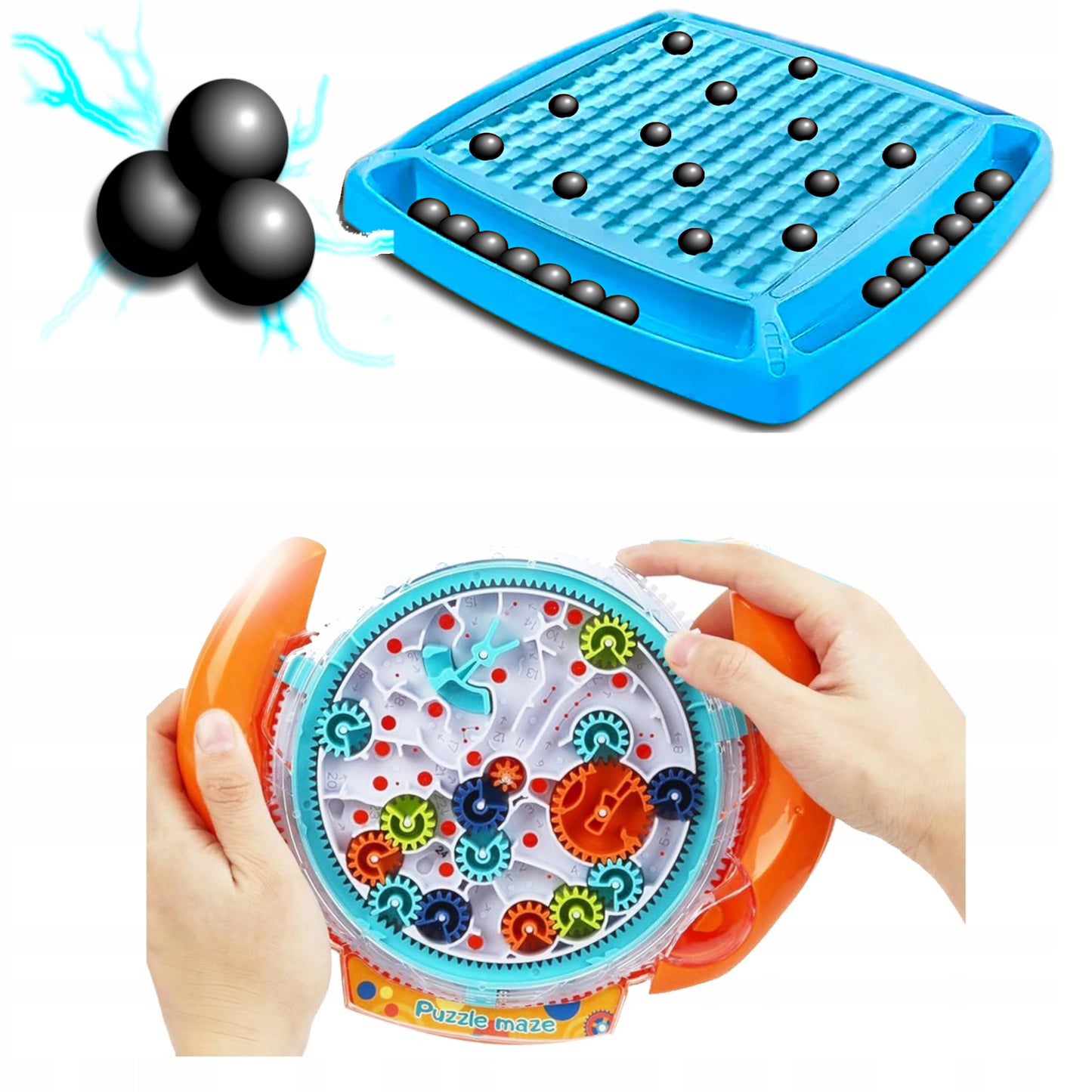 Strateginiai Šachmatų Akmenys Magnetiniai žaidimas + Dėlionė Labirintas