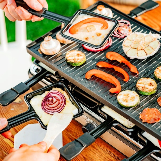 Galingas elektrinis raclette grilis, didelis XL, 1400W, 8 žmonėms