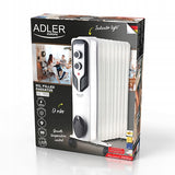 Aliejaus radiatorius 9 sekcijų OLEJAK 2000W su ratukais Adler AD 7816