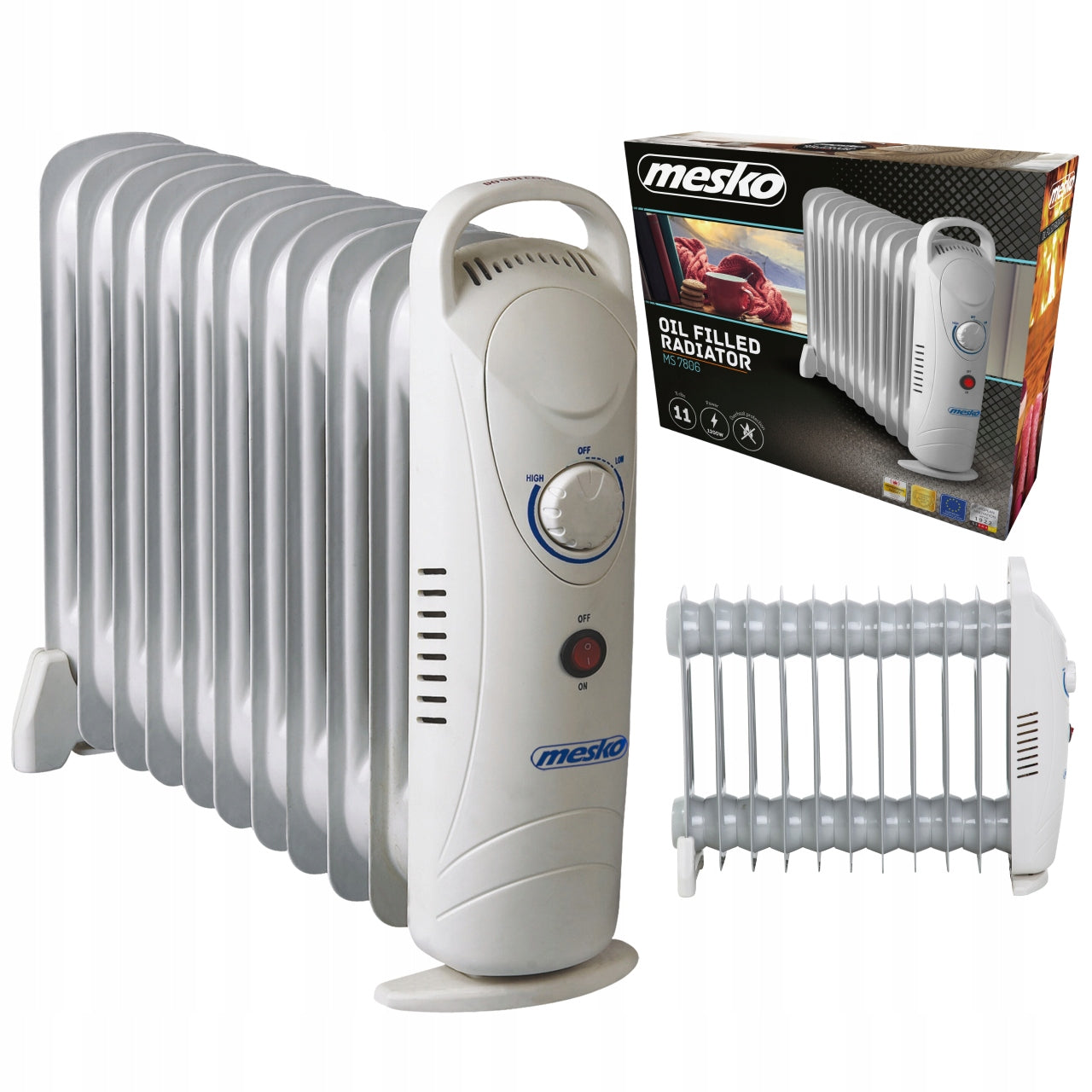 Aliejinis radiatoriaus 11 briaunų Olejak 1200W laipsniškas temperatūros reguliavimas MESKO