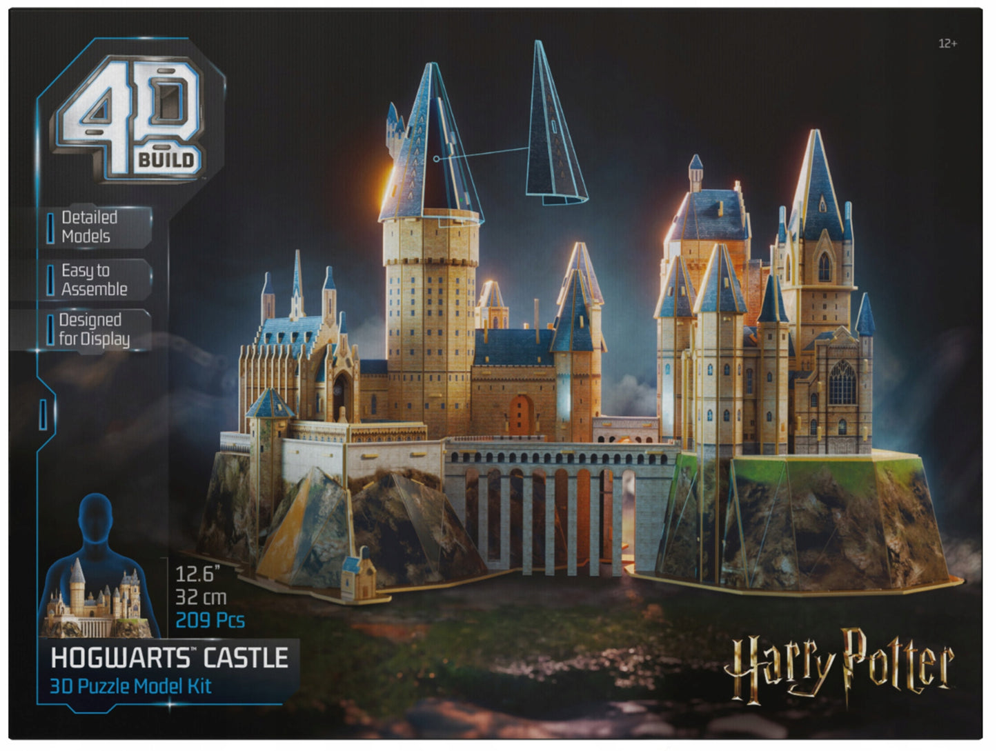 HARRY POTTER HOGWARTS DVIDINIS MODELIS 3D PILIS HOGWORTAS 4D KONSTRUKCIJA DIDELĖ 48 CM HARRY POTTER