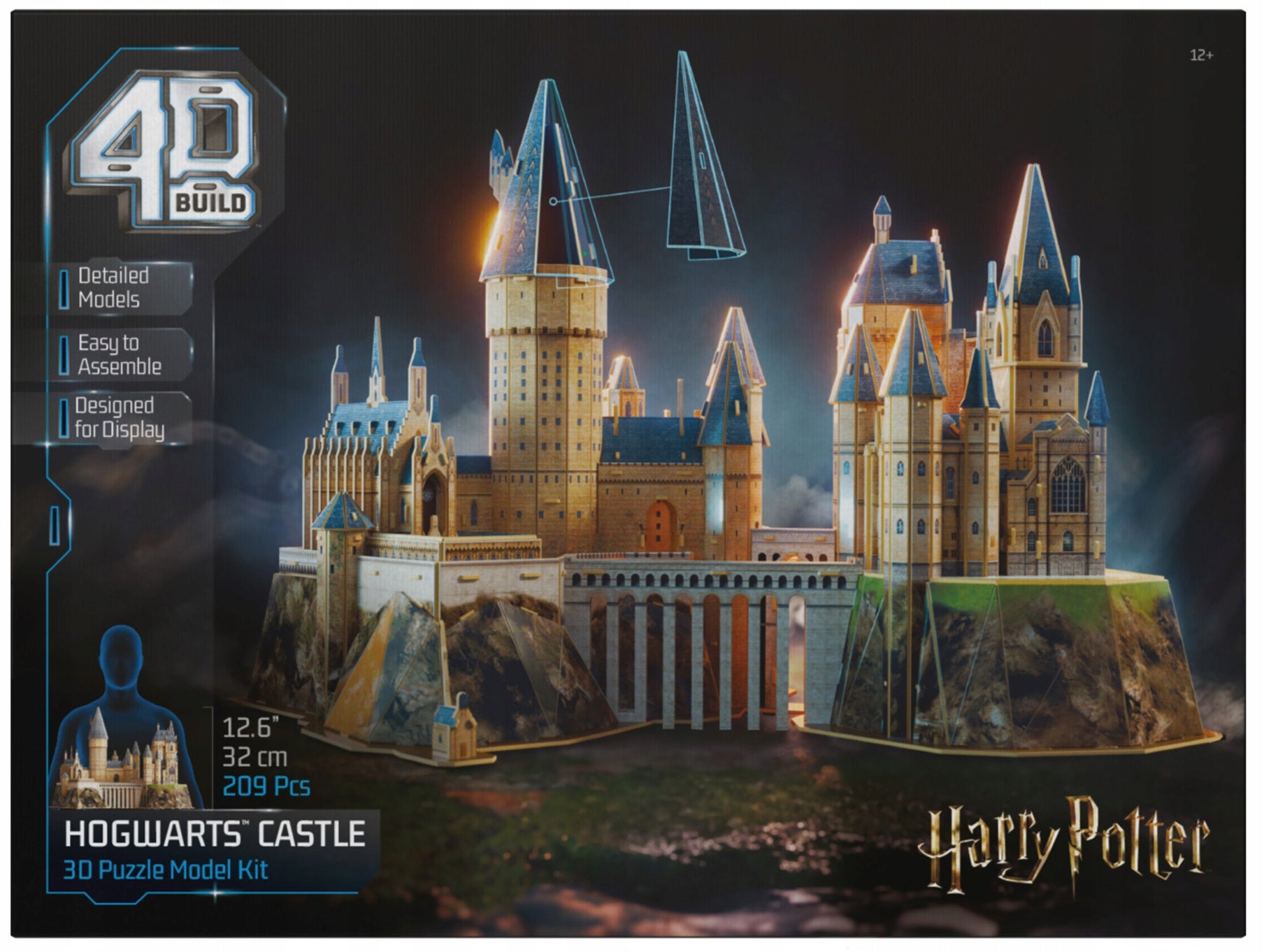 HARRY POTTER HOGWARTS DVIDINIS MODELIS 3D PILIS HOGWORTAS 4D KONSTRUKCIJA DIDELĖ 48 CM HARRY POTTER