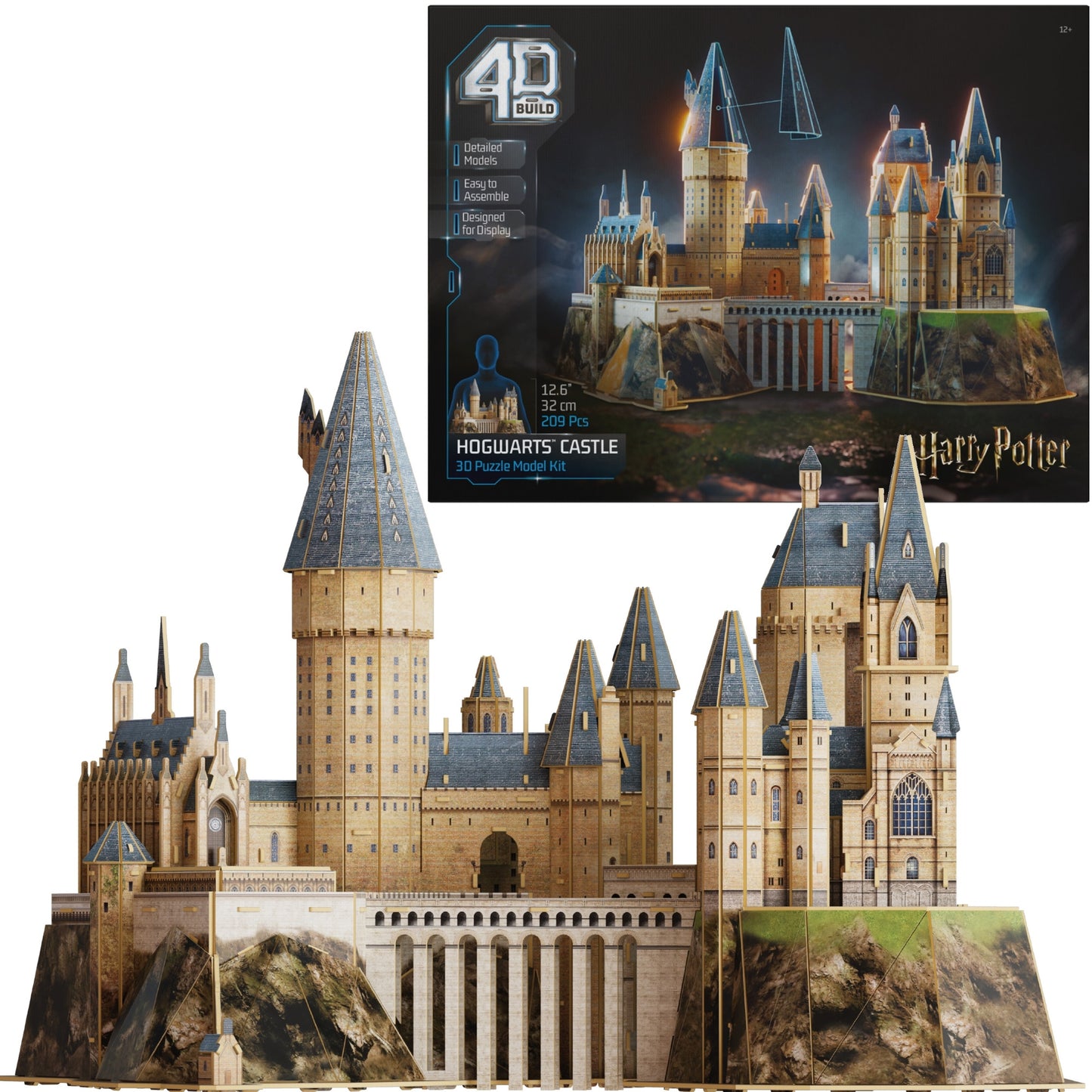HARRY POTTER HOGWARTS DVIDINIS MODELIS 3D PILIS HOGWORTAS 4D KONSTRUKCIJA DIDELĖ 48 CM HARRY POTTER