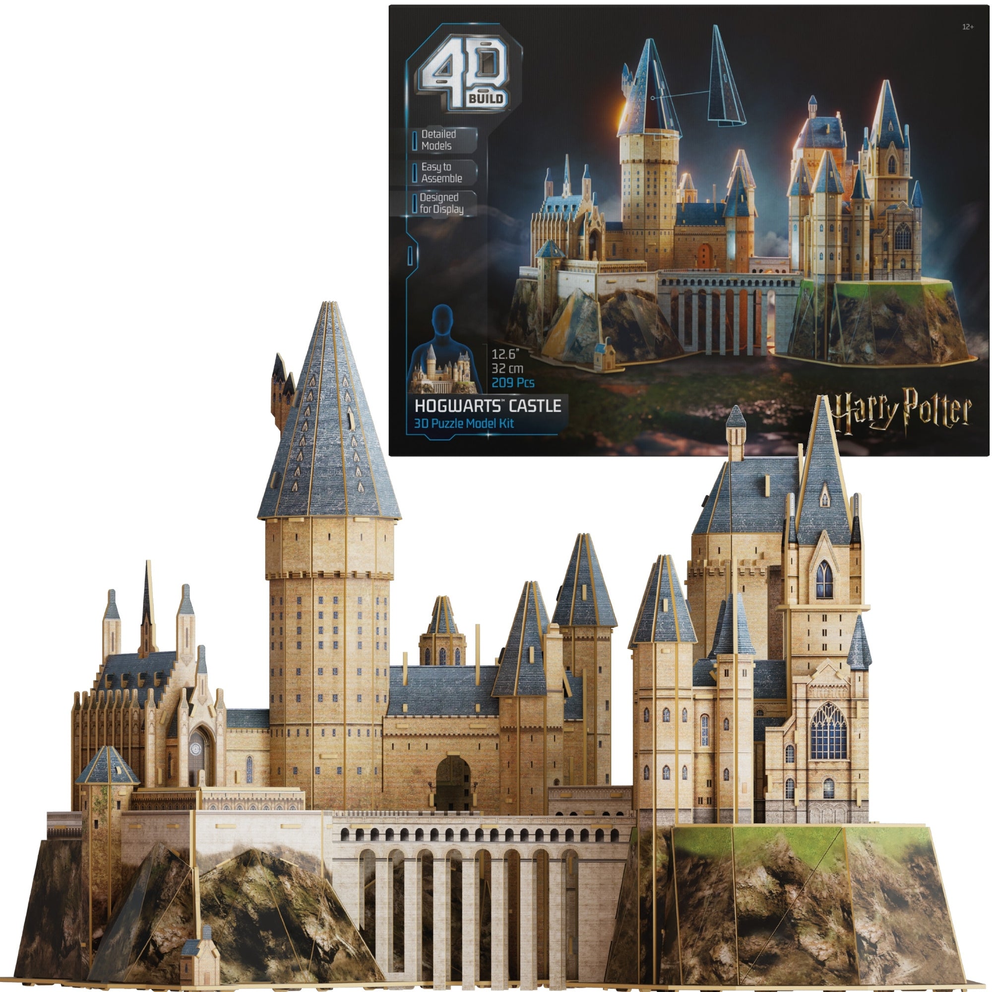 HARRY POTTER HOGWARTS DVIDINIS MODELIS 3D PILIS HOGWORTAS 4D KONSTRUKCIJA DIDELĖ 48 CM HARRY POTTER