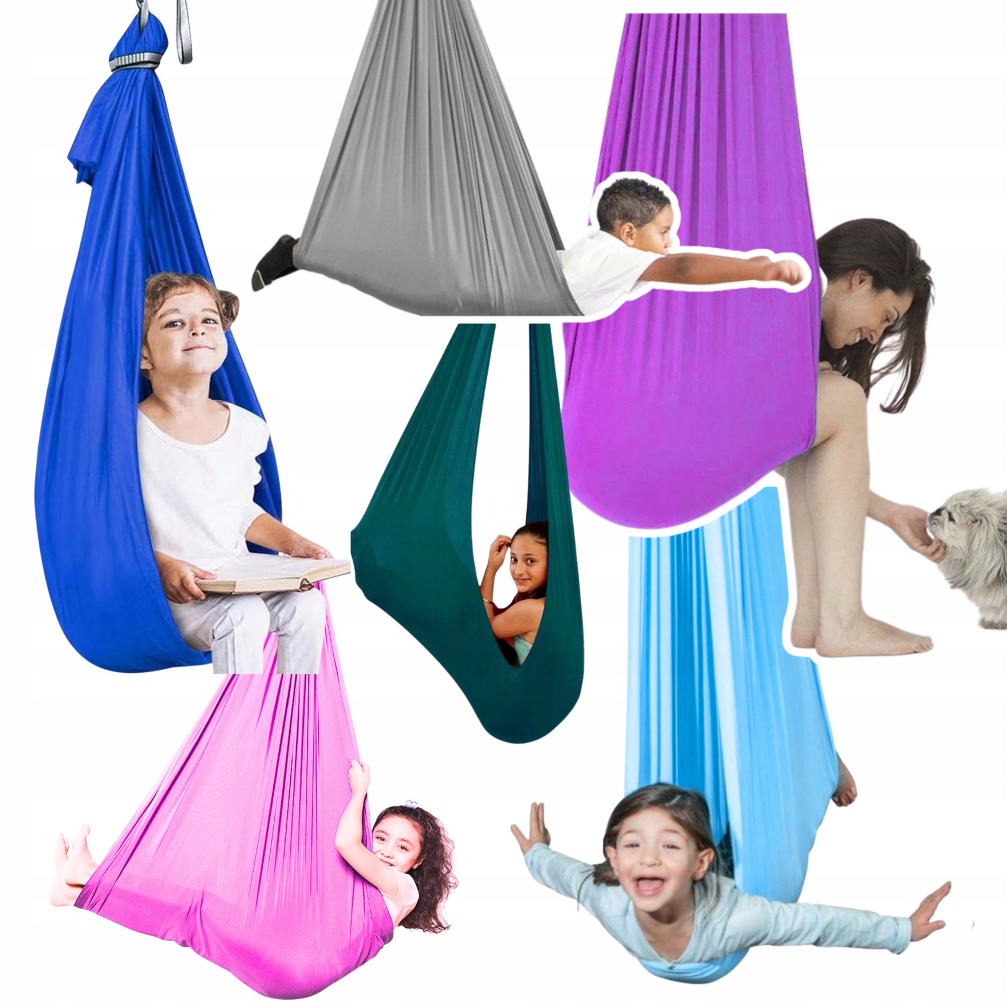 VAIKŲ SŪPUOKLYS HAMAKAS AUDINYS BAMBINO AKROBATINĖ JOGA 280x150CM