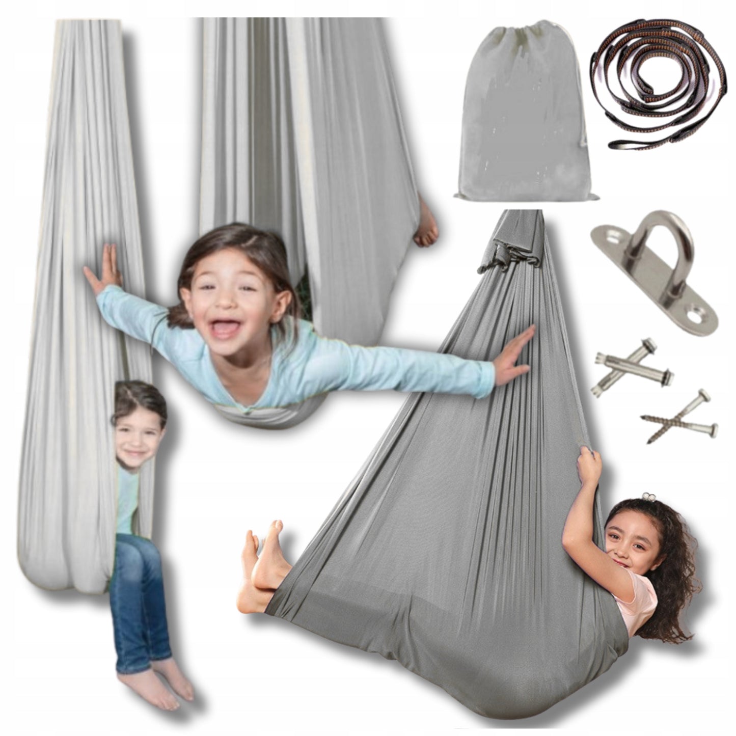 VAIKŲ SŪPUOKLYS HAMAKAS AUDINYS BAMBINO AKROBATINĖ JOGA 280x150CM