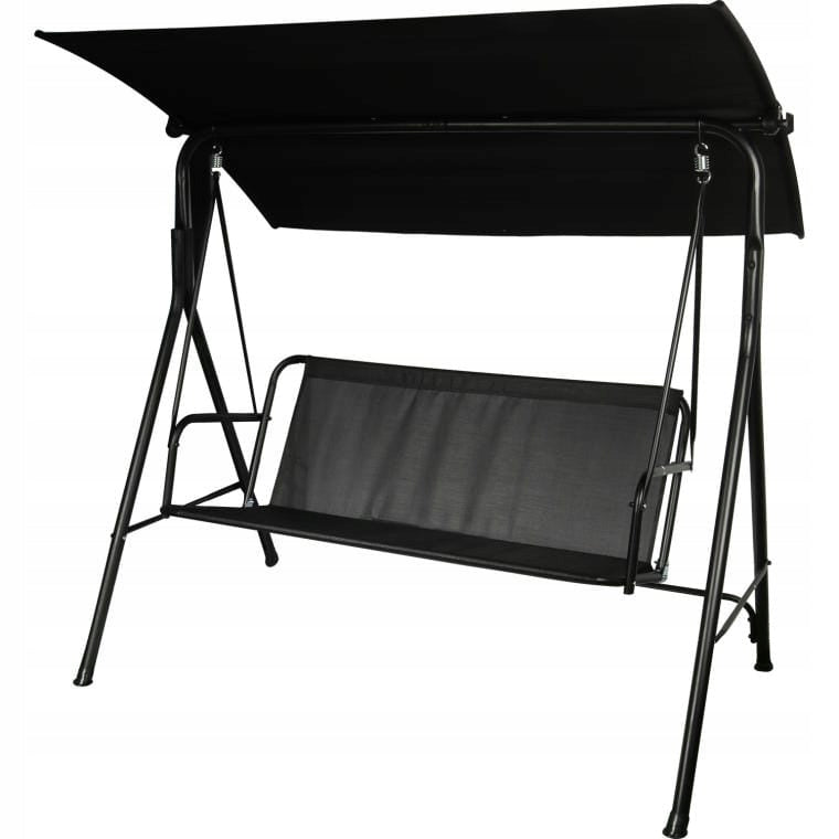 Laisvai pastatomos 3 vietų sodo sūpynės su stogeliu, patogios sodui Goliat