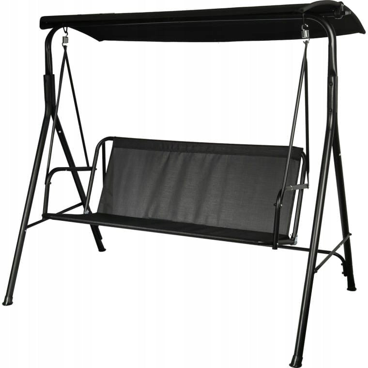 Laisvai pastatomos 3 vietų sodo sūpynės su stogeliu, patogios sodui Goliat