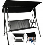 Laisvai pastatomos 3 vietų sodo sūpynės su stogeliu, patogios sodui Goliat