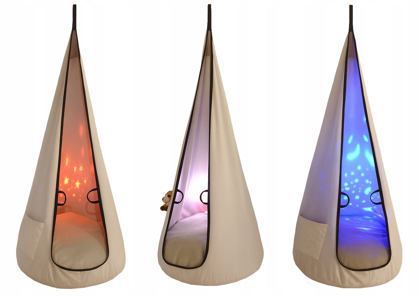 Sūpuoklės KOKON VELVET vaikams, pakabinama kėdė, pakabinamas fotelis SMĖLINĖS