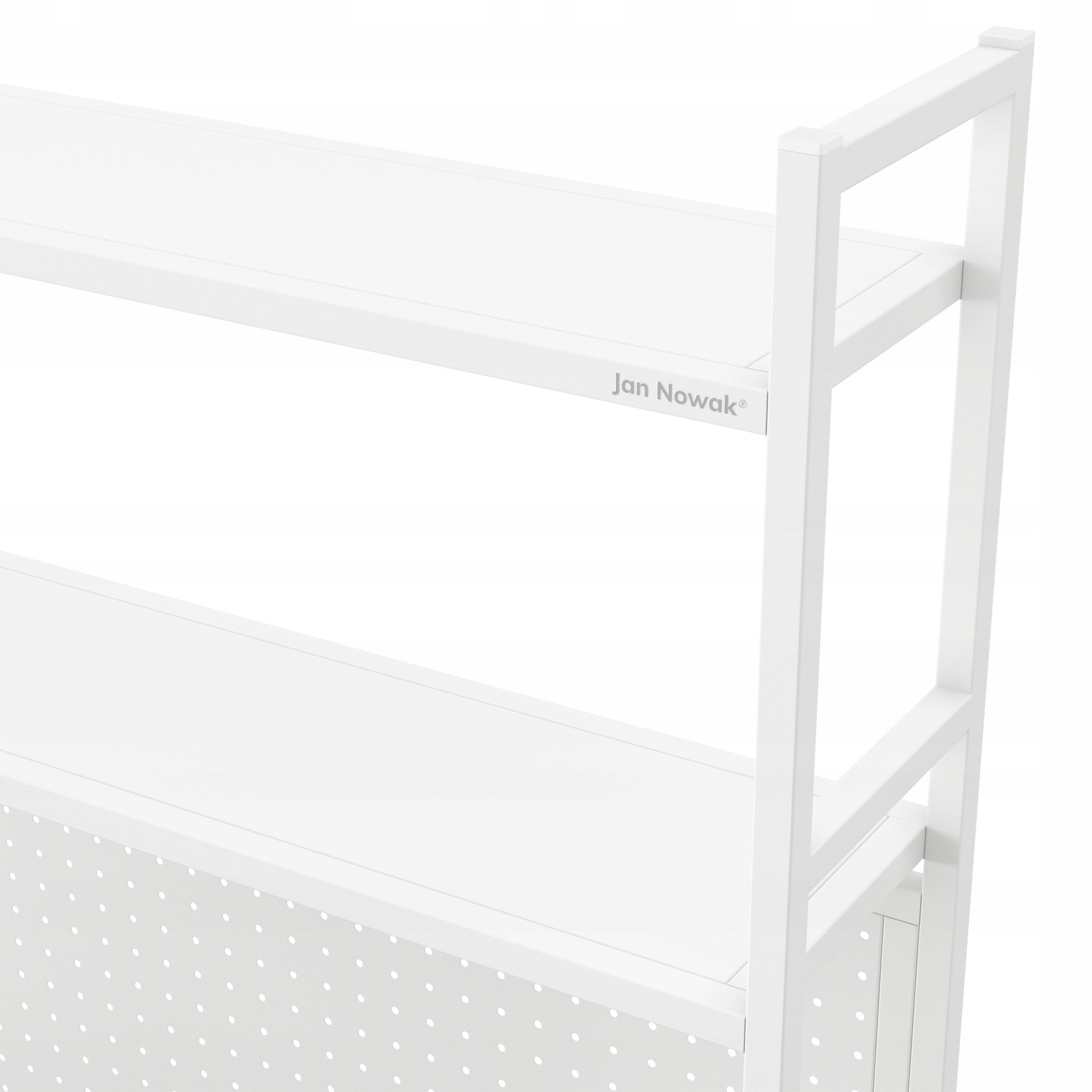 JAN NOWAK Metalinis stalo viršus 95 cm perforuotas JENNY: Balta