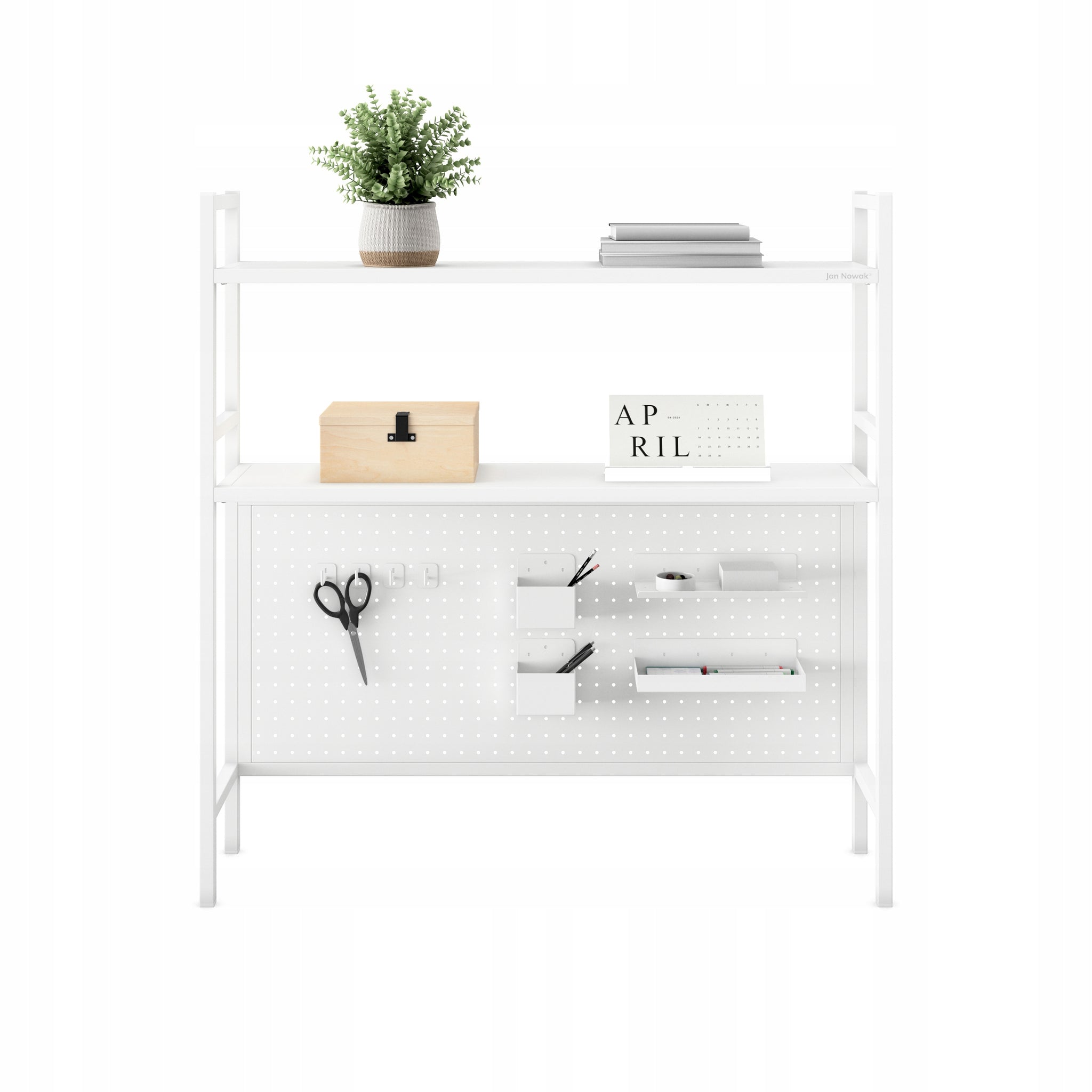 JAN NOWAK Metalinis stalo viršus 95 cm perforuotas JENNY: Balta