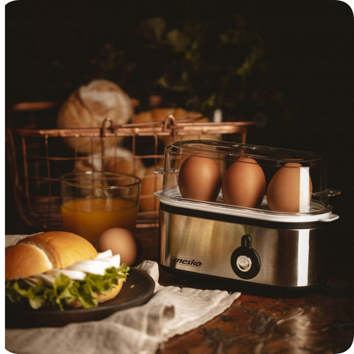 Elektrinis kiaušinių virintuvas 3 kiaušiniams, 3 kietumo lygiai: minkštai, vidutiniškai, kietai