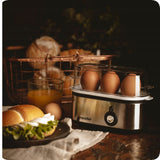 Elektrinis kiaušinių virintuvas 3 kiaušiniams, 3 kietumo lygiai: minkštai, vidutiniškai, kietai