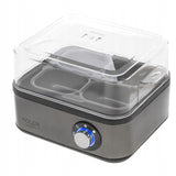 Kiaušinių viryklė 8 kiaušiniams, 3 kietumo lygiai: minkšti, vidutiniškai kieti, kieti