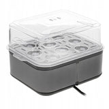 Kiaušinių viryklė 8 kiaušiniams, 3 kietumo lygiai: minkšti, vidutiniškai kieti, kieti