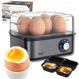 Kiaušinių viryklė 8 kiaušiniams, 3 kietumo lygiai: minkšti, vidutiniškai kieti, kieti