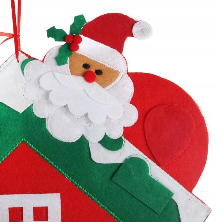 Advento kalendorius "Namukas" iš veltinio, 60 cm, Kalėdinė dekoracija su 24 skyreliais