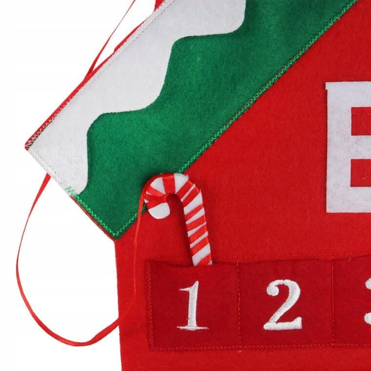 Advento kalendorius "Namukas" iš veltinio, 60 cm, Kalėdinė dekoracija su 24 skyreliais