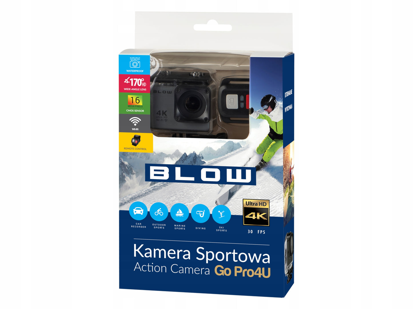 SPORTO KAMERA GO PRO4U 4K UHD WIFI USB PRIEDAI 32 GB KORTELĖ NUOTOLINIO VALDYMO KOMPLEKTAS