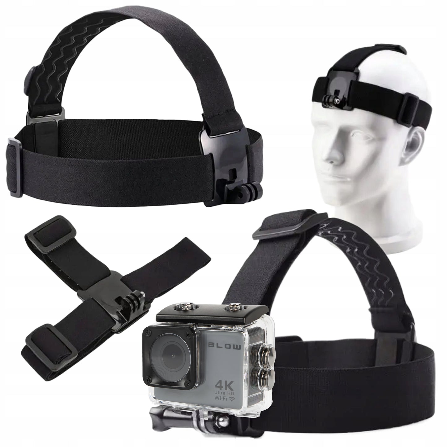 SPORTINĖ KAMERA GO PRO 4U 4K WIFI USB NEPR ডুবSTAMA AKSESUARŲ JUOSTA RINKINYS