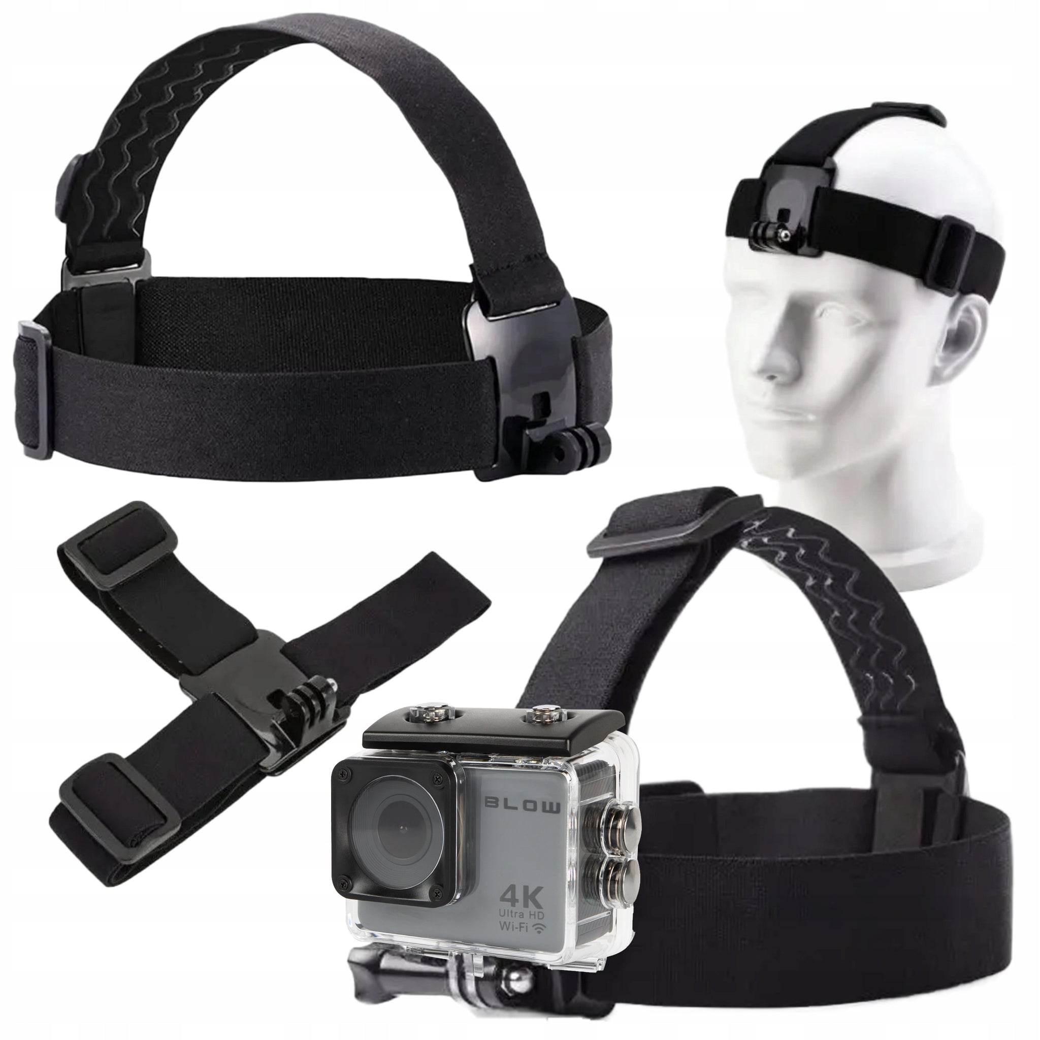 SPORTINĖ KAMERA GO PRO 4U 4K WIFI USB NEPR ডুবSTAMA AKSESUARŲ JUOSTA RINKINYS