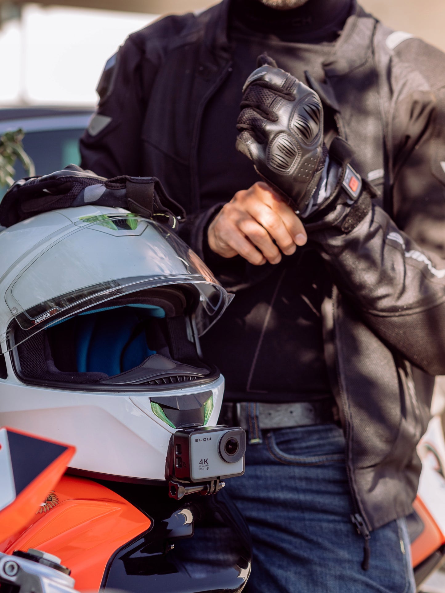 SPORTINĖ KAMERA GO PRO 4U 4K, atspari vandeniui, su dirželiu, raišteliu, priedais, rinkinys