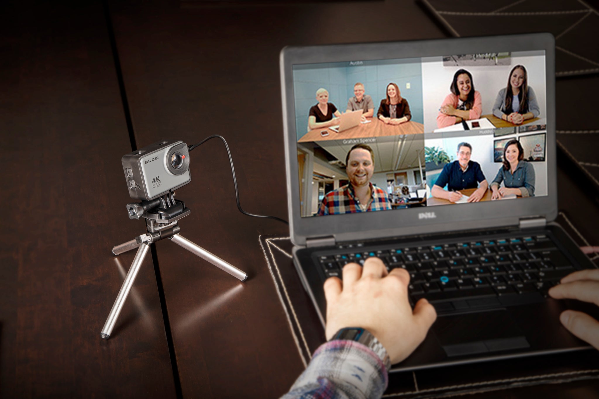 SPORTINĖ KAMERA GO Pro4U 4K WIFI USB MIKROFONAS, atsparus vandeniui, su priedais, rinkinys