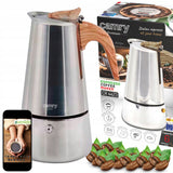 Plieninė Espreso kavos virimo kavinukė, veikia ant indukcinių ir dujinių viryklių, 350ml