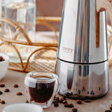 Kavinukas kavos virimo aparatas ESPRESSO, veikia ant indukcijos ir dujų, plieninis, 450ml