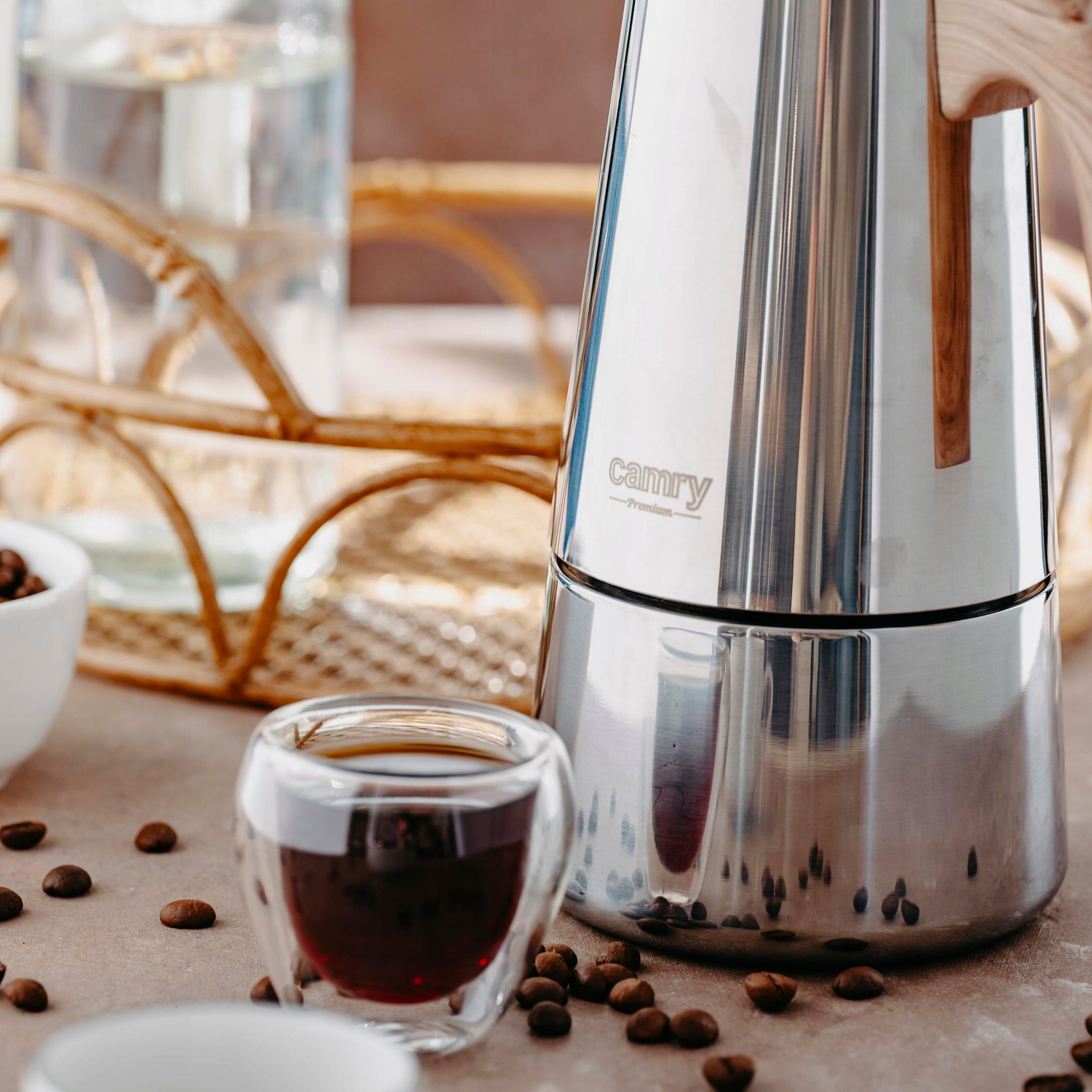 Kavinukas kavos virimo aparatas ESPRESSO, veikia ant indukcijos ir dujų, plieninis, 450ml