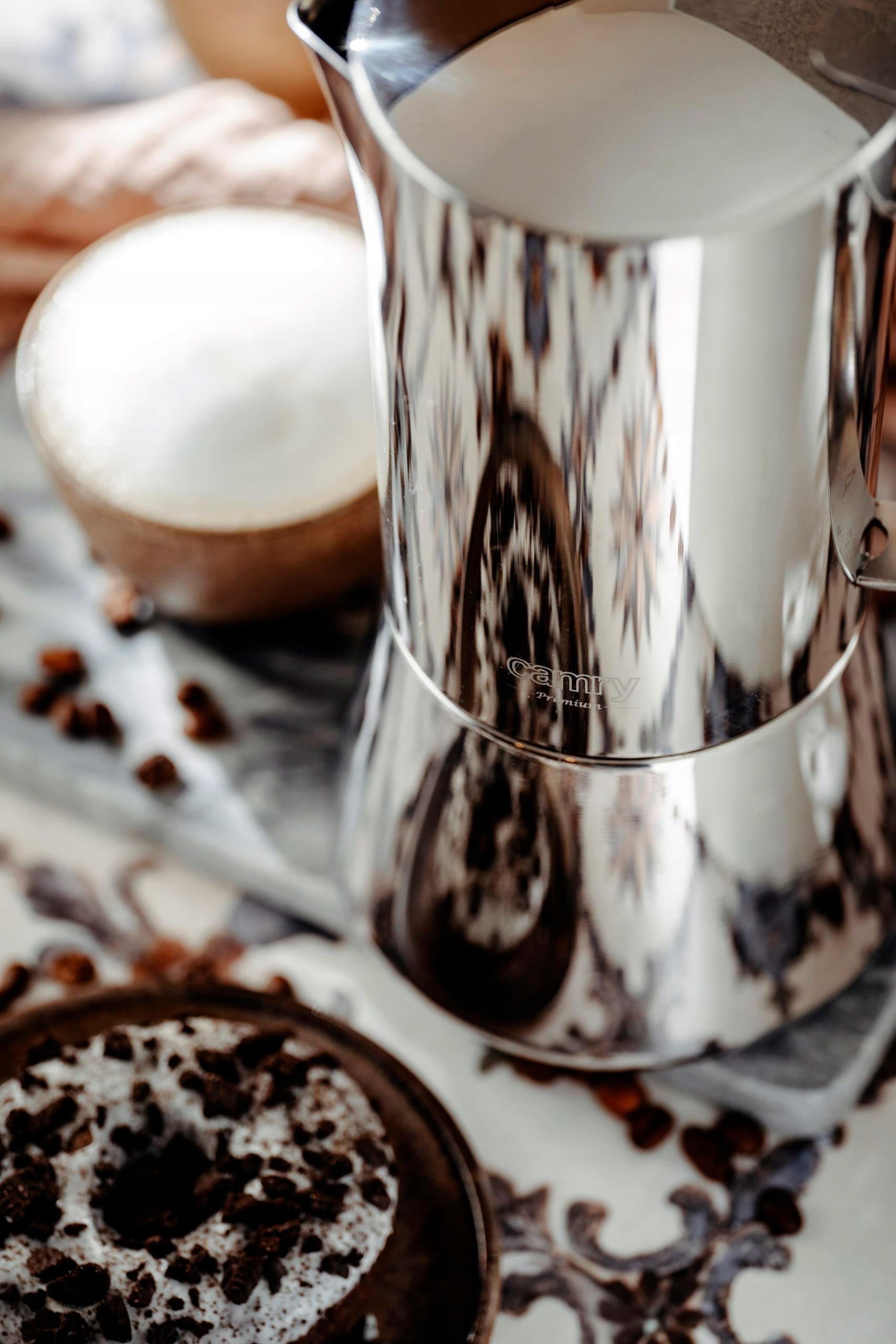 Kavinukas kavos virimo aparatas espresso, tinka indukcinėms, dujinėms viryklėms, plieninis, 500ml