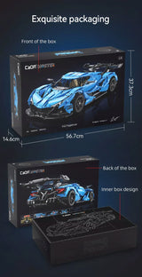 Statybinės kaladėlės CaDA Sportinis automobilis 60 cm V12 Hiperautomobilis Lenktyninė transporto priemonė 3865 el.