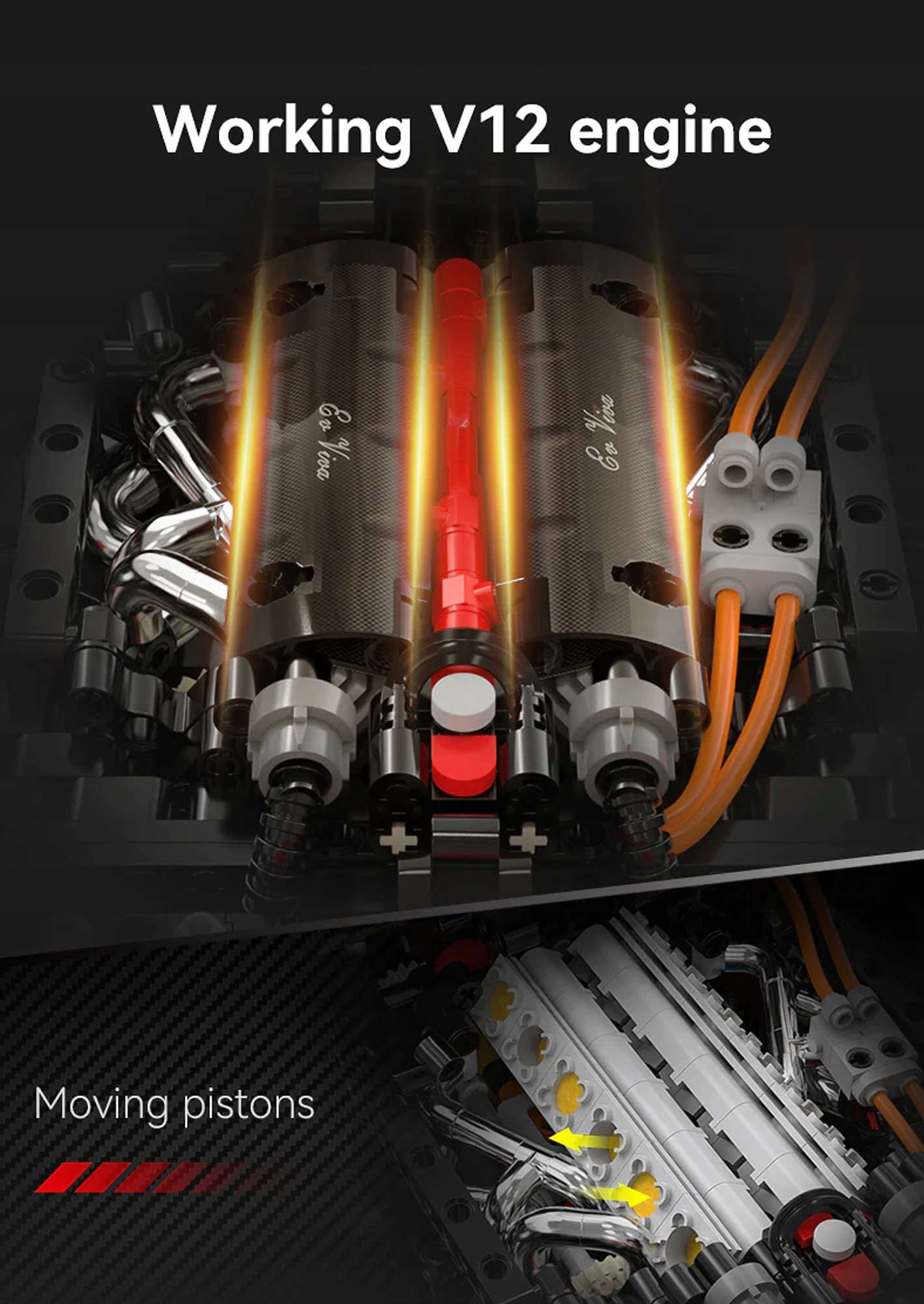 Konstrukcinis rinkinys CADA Sportinis automobilis 60cm VIVA Hypercar Lenktyninis automobilis 4739 dalys