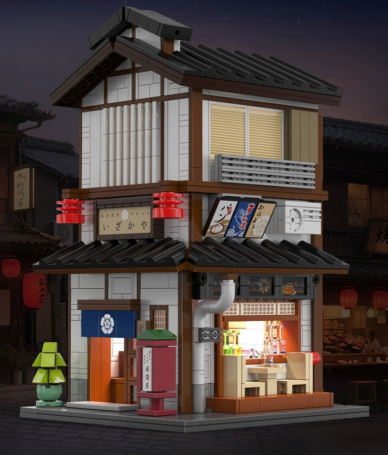 Statybiniai blokeliai CaDA PASTATAS IKAZAYA JAPONIŠKA UŽEIGA LED ŠVIESOS 1195 ELEMENTAI