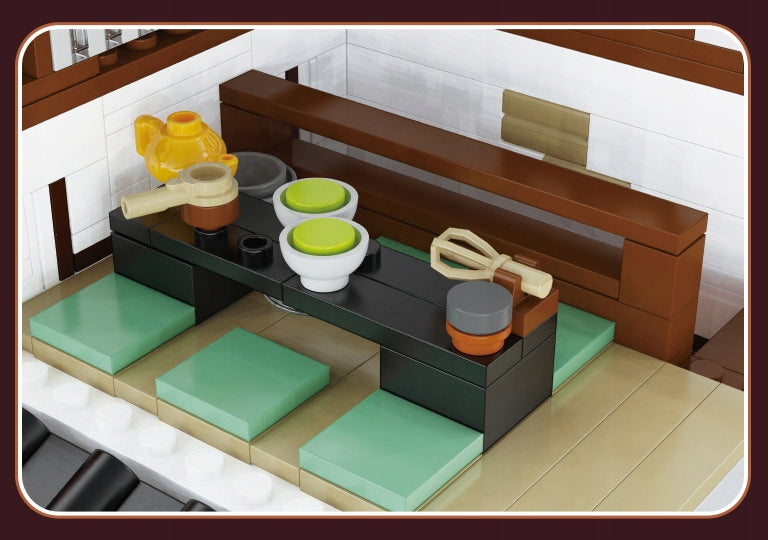 Statybiniai blokeliai CaDA PASTATAS IKAZAYA JAPONIŠKA UŽEIGA LED ŠVIESOS 1195 ELEMENTAI