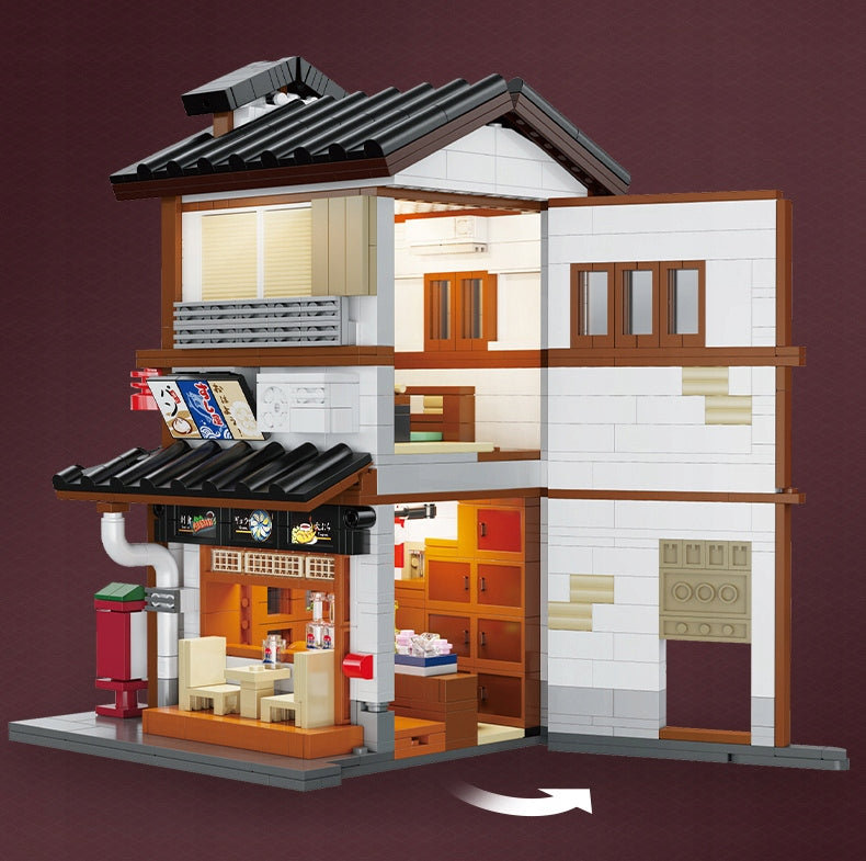 Statybiniai blokeliai CaDA PASTATAS IKAZAYA JAPONIŠKA UŽEIGA LED ŠVIESOS 1195 ELEMENTAI