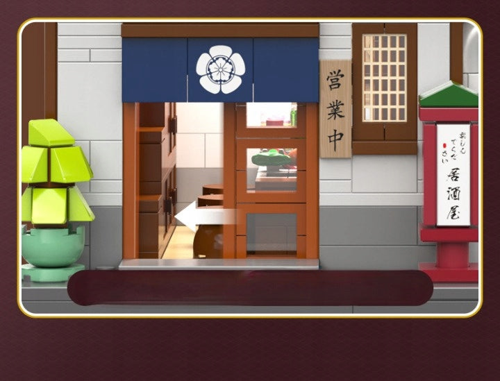 Statybiniai blokeliai CaDA PASTATAS IKAZAYA JAPONIŠKA UŽEIGA LED ŠVIESOS 1195 ELEMENTAI