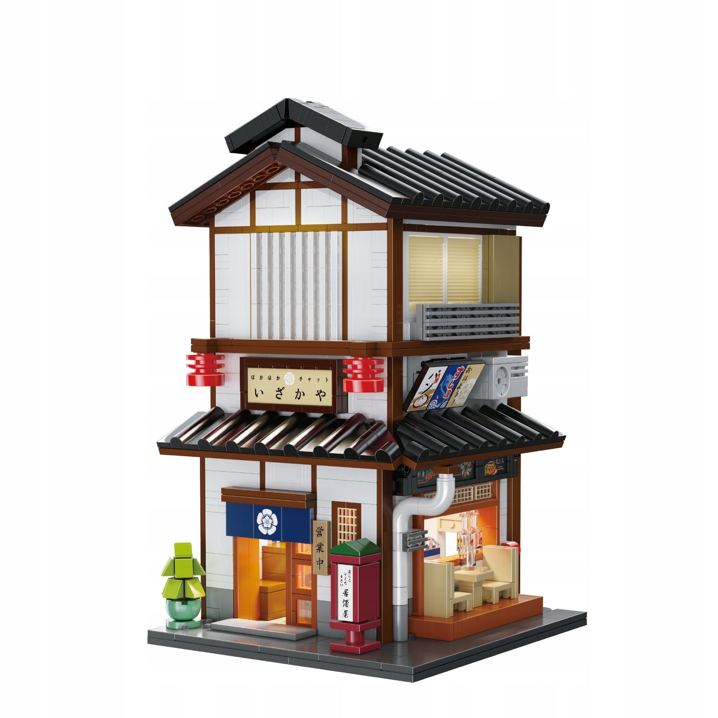 Statybiniai blokeliai CaDA PASTATAS IKAZAYA JAPONIŠKA UŽEIGA LED ŠVIESOS 1195 ELEMENTAI