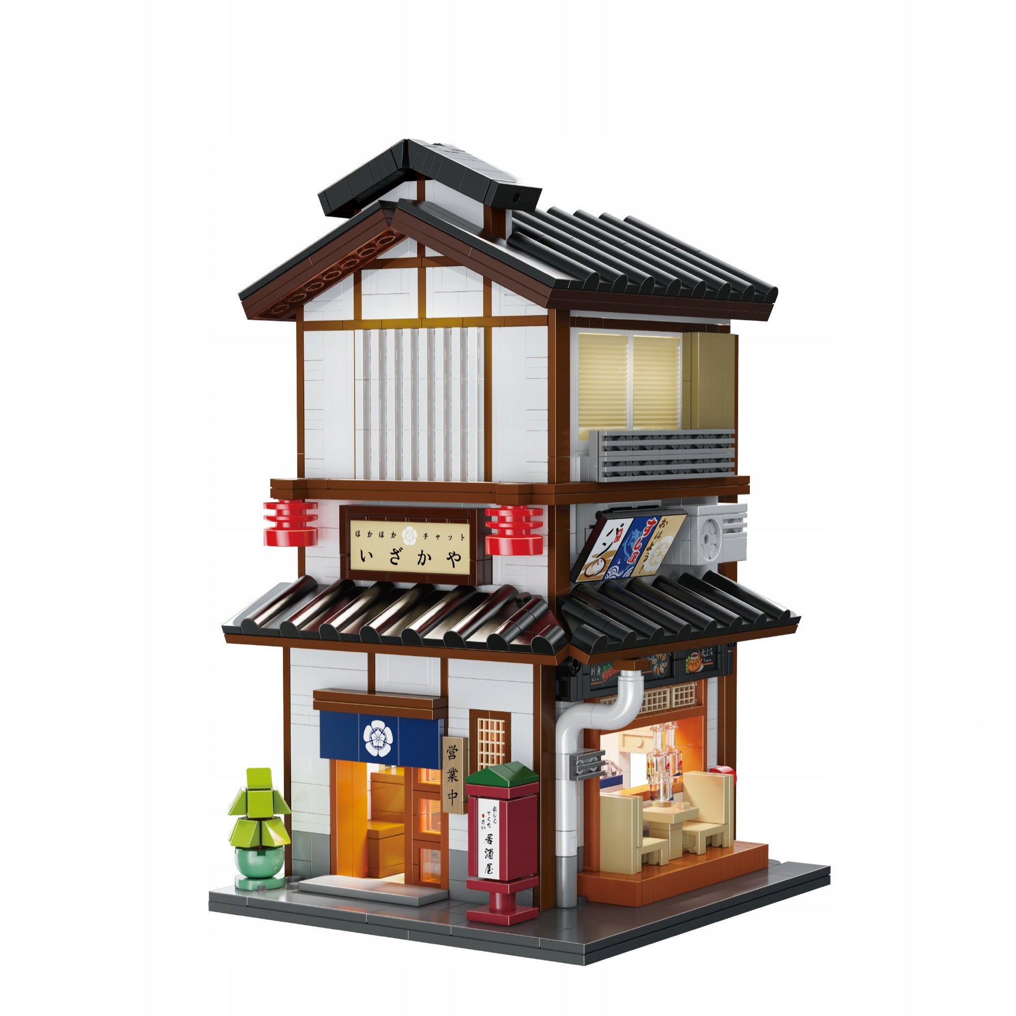 Statybiniai blokeliai CaDA PASTATAS IKAZAYA JAPONIŠKA UŽEIGA LED ŠVIESOS 1195 ELEMENTAI