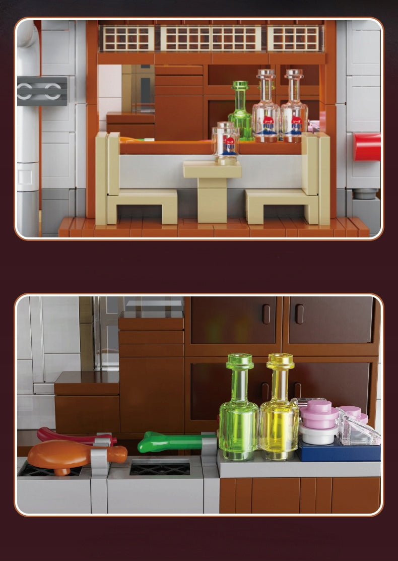 Statybiniai blokeliai CaDA PASTATAS IKAZAYA JAPONIŠKA UŽEIGA LED ŠVIESOS 1195 ELEMENTAI