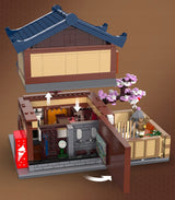 Statybinės kaladėlės CADA Pastatas SENTO Japonų pirtis LED šviesos 1249 elementai Rinkinys